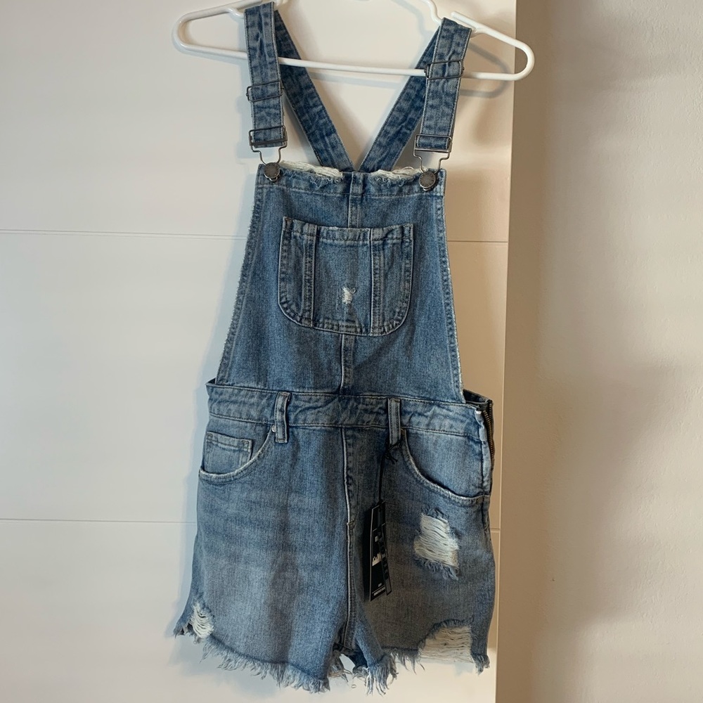 Denim Overall Shorts